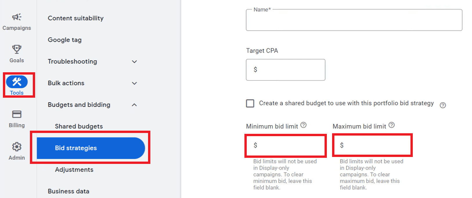 Setting the minimum and maximum budget for one call within your Call-Only ads campaign